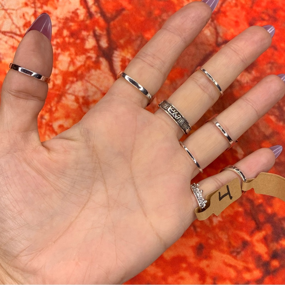 3/$10 NEW Boho Style Rings & MIDI Rings Design Mix / silver tone Bundle NWOT - Picture 5 of 6
